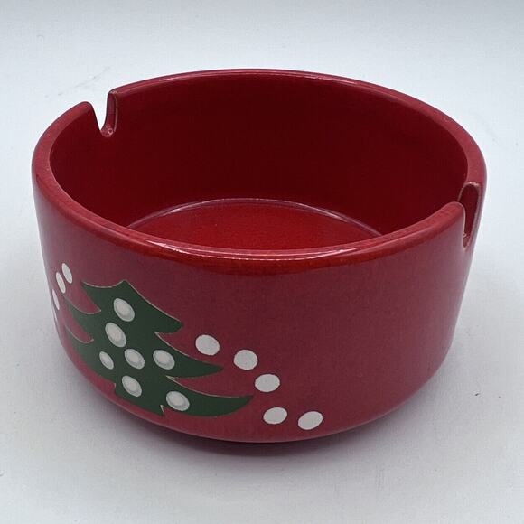 Vintage Red Waechtersbach Christmas Tree Ashtray Ceramic Germany 4" Trinket Dish - Picture 6 of 6